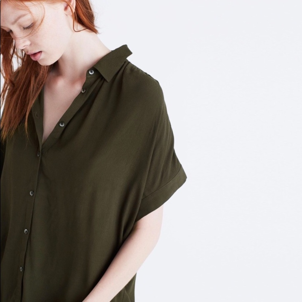 Madewell green Central shirt